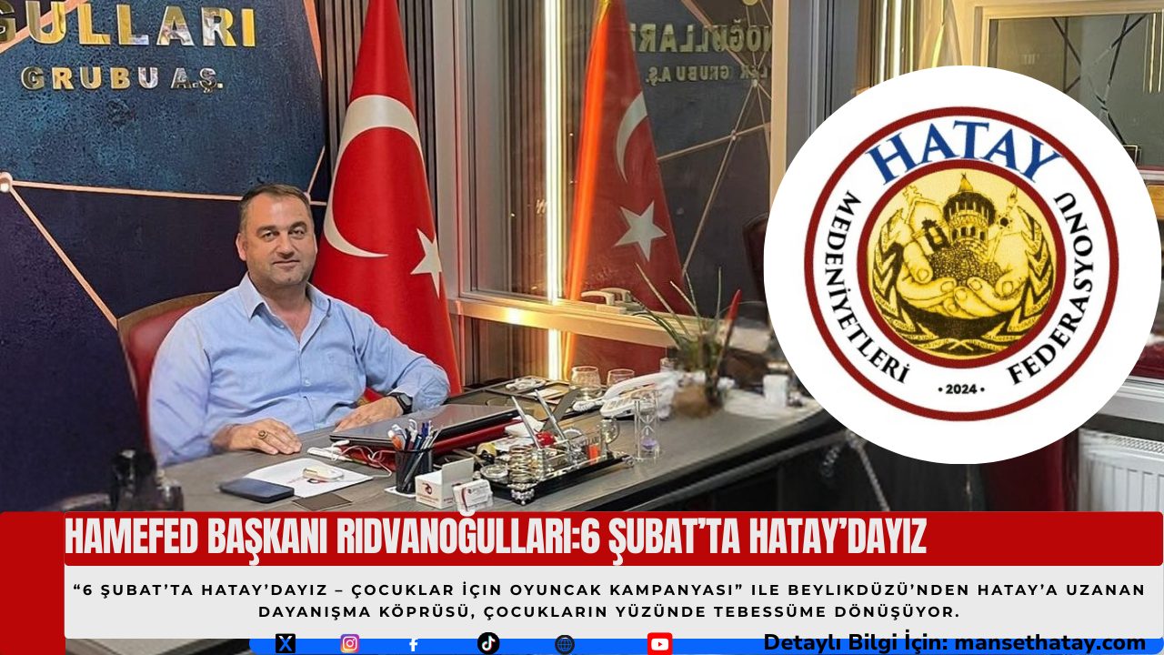 Hamefed Başkanı Rıdvanoğulları:6 Şubat’ta Hatay’dayız