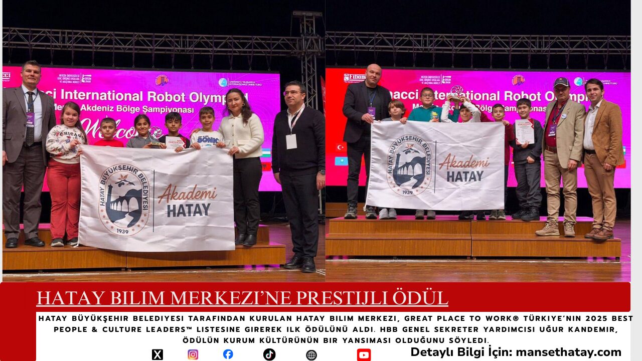 Hatay Bilim Merkezi’ne Prestijli Ödül
