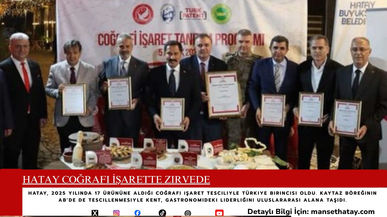 Hatay Coğrafi İşarette Zirvede