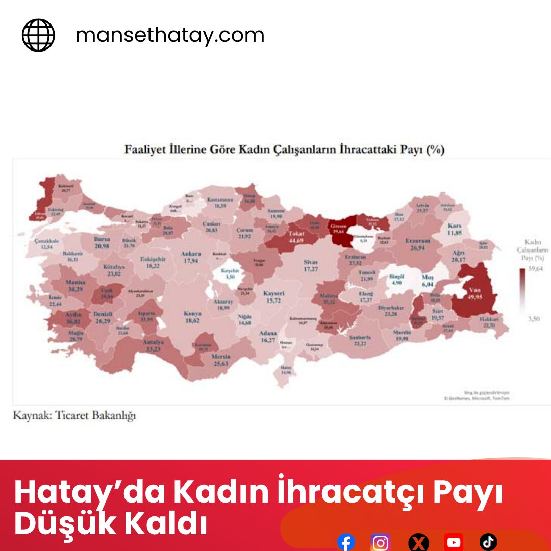 Hatay’da Kadın İhracatçı Payı Düşük Kaldı