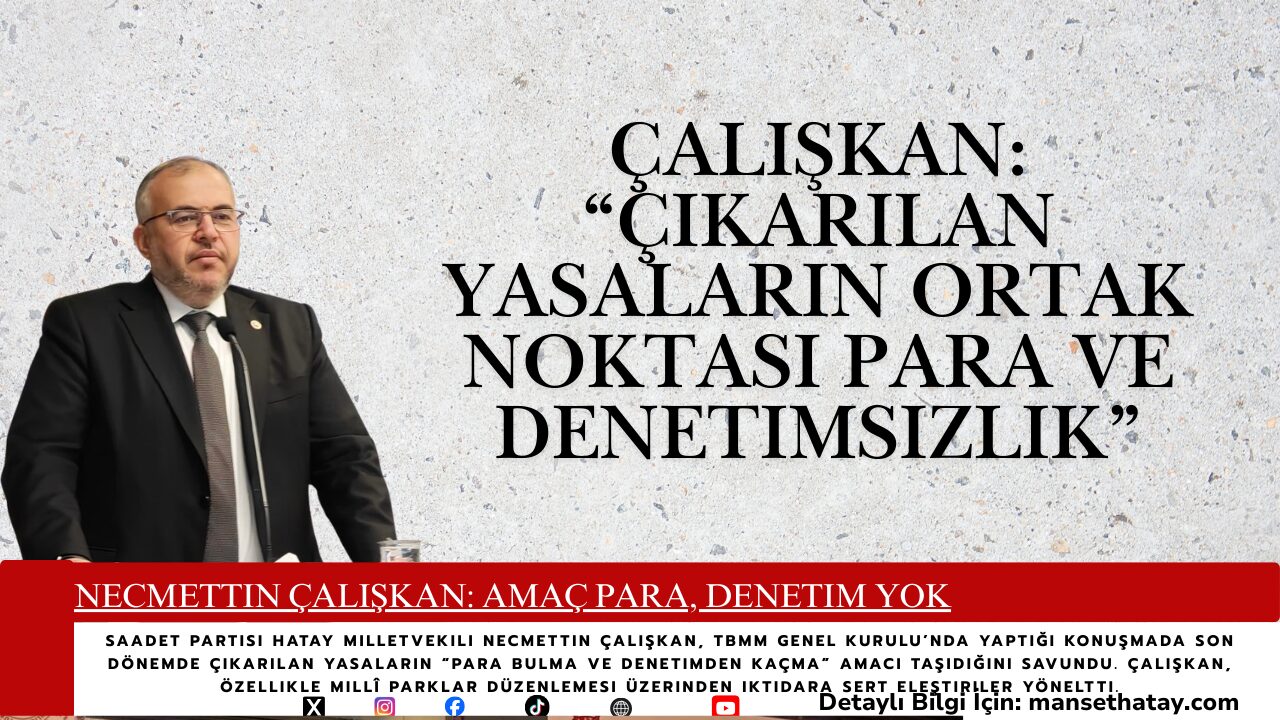 Necmettin Çalışkan: Amaç Para, Denetim Yok